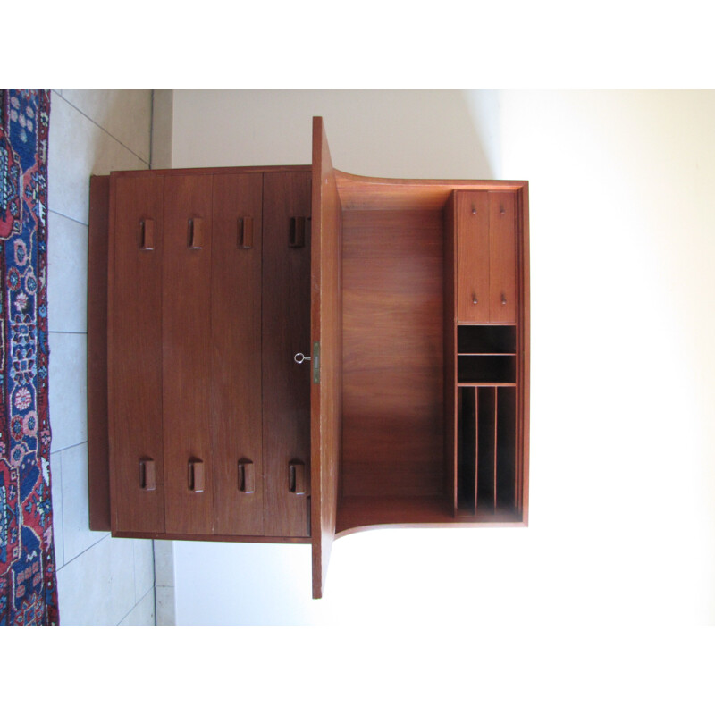 Secretary desk vintage teak Borge Mogensen cabinet for Soborg möbler