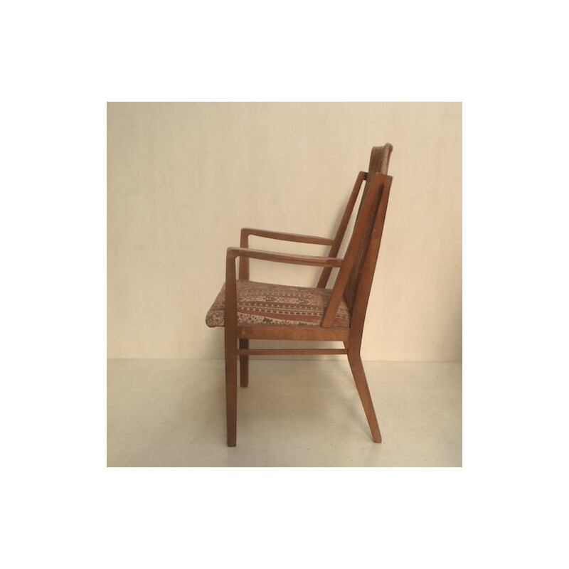 Vintage Amerikaanse notenhouten fauteuil van Drexel company 1960
