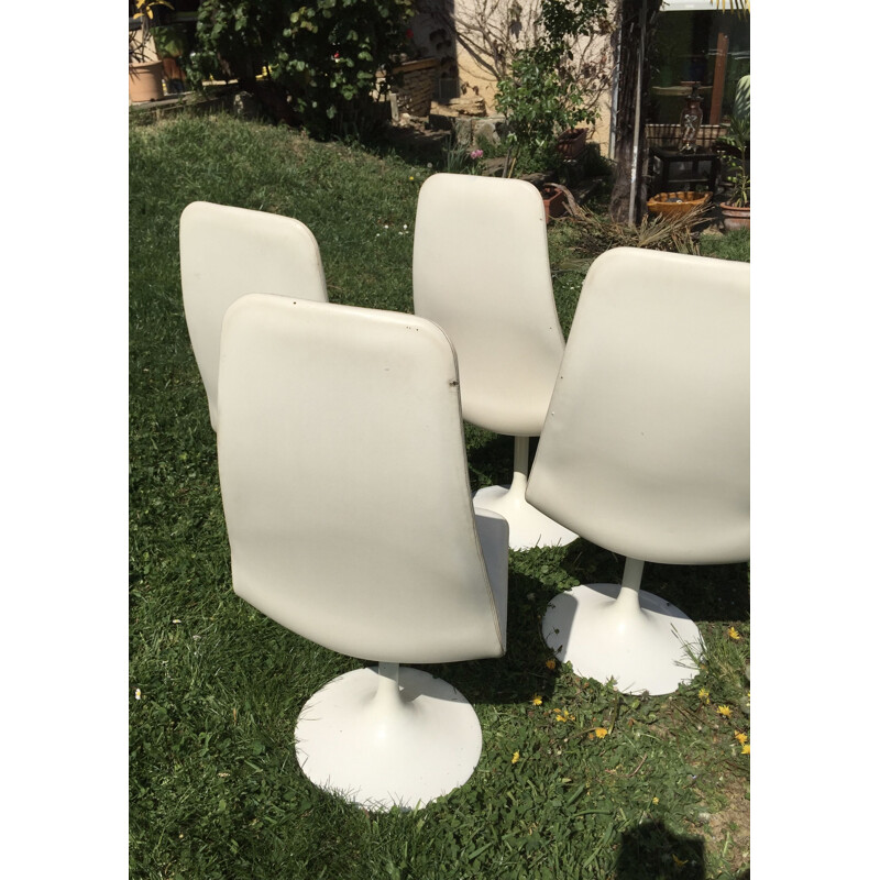 4 cadeiras vintage com pernas de tulipas 1970