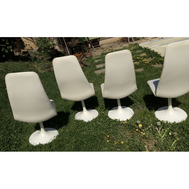 4 vintage chairs 1970 tulip foot