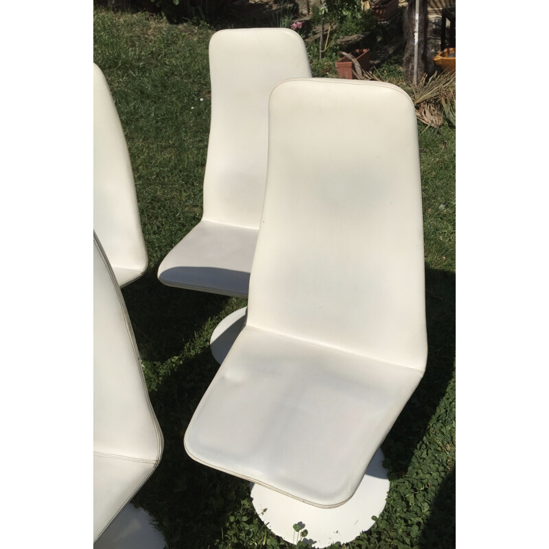 4 vintage stoelen met tulpvormige poten 1970
