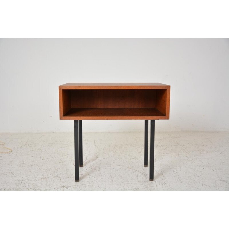 Console Vintage black metal black wood 1960