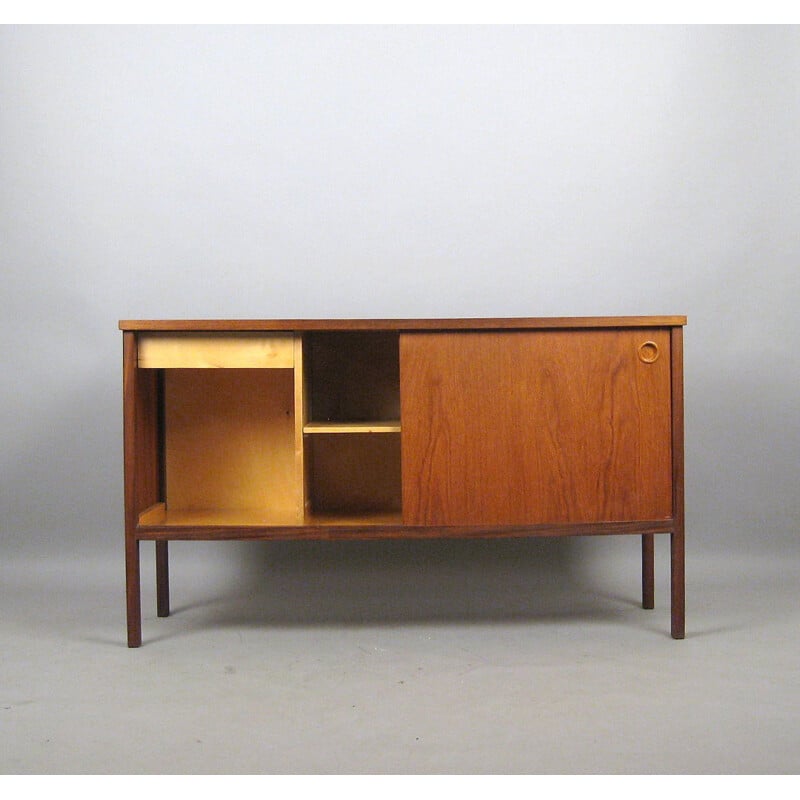 German teak sideboard with sliding doors - 1950s