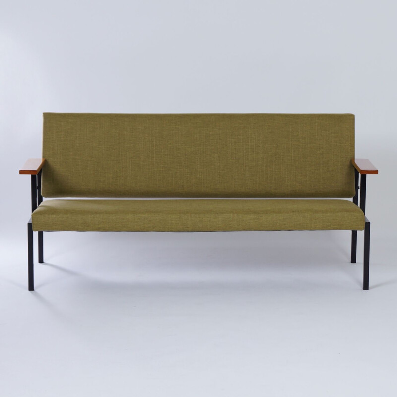 Vintage Sofa mid century by Gijs van der Sluis, Green Reupholstered 1960s