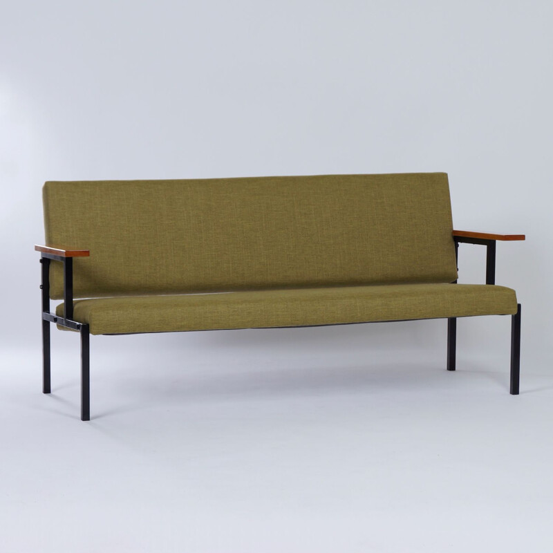 Vintage Sofa mid century by Gijs van der Sluis, Green Reupholstered 1960s