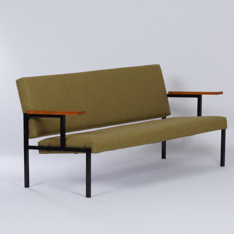 Vintage Sofa mid century by Gijs van der Sluis, Green Reupholstered 1960s