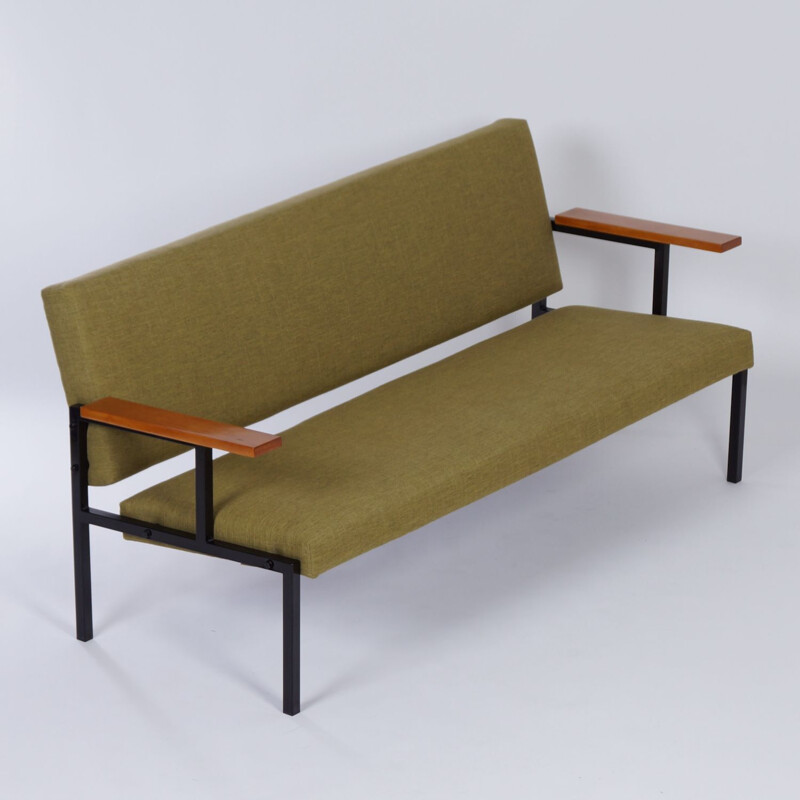 Vintage Sofa mid century by Gijs van der Sluis, Green Reupholstered 1960s