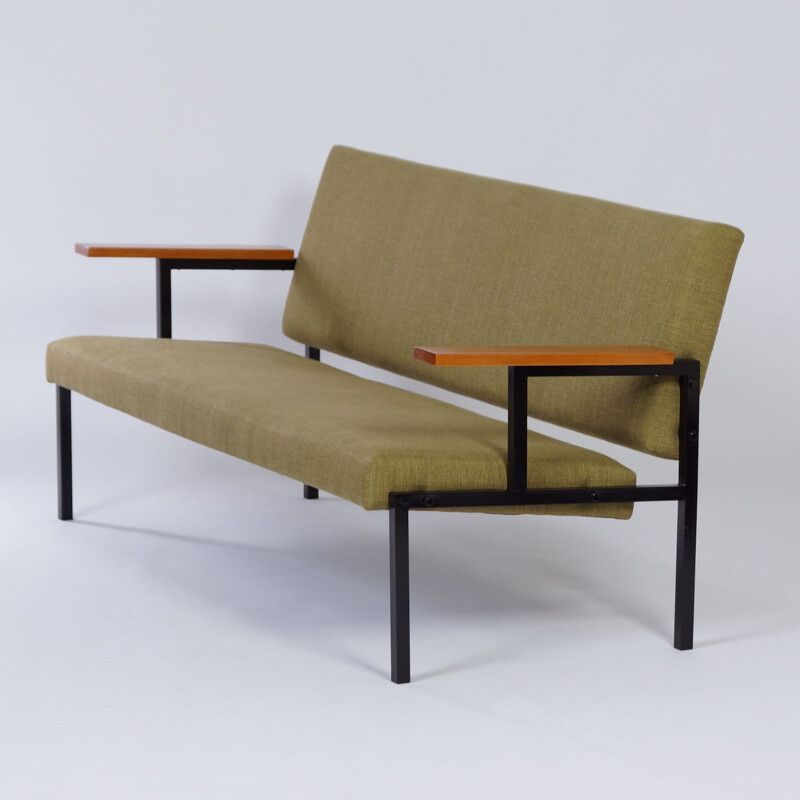 Vintage Sofa mid century by Gijs van der Sluis, Green Reupholstered 1960s