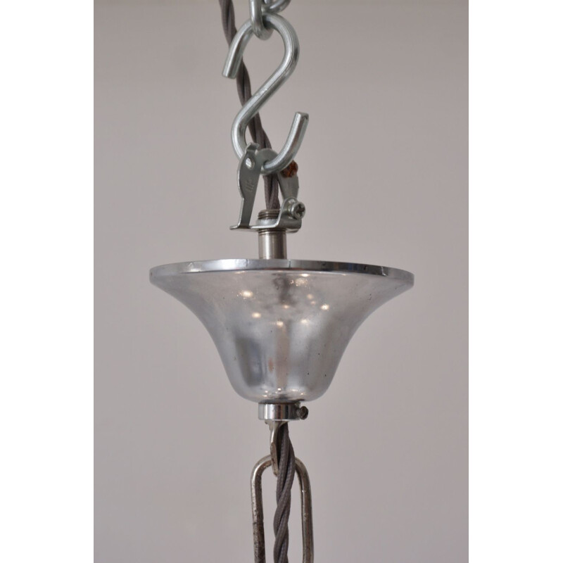Sciolari chandelier ’Ovali’ 12 lights, silver with optical crystals, 1970’s ca, Italian