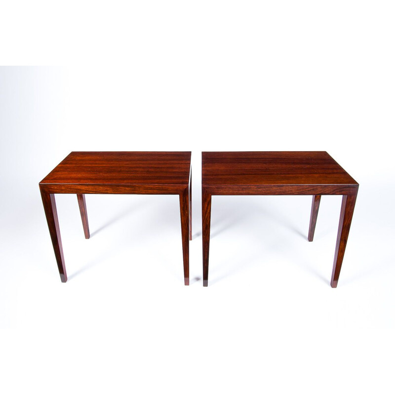 Paire de tables basses vintage en palissandre par Severin Hansen For Haslev, Danemark, 1960