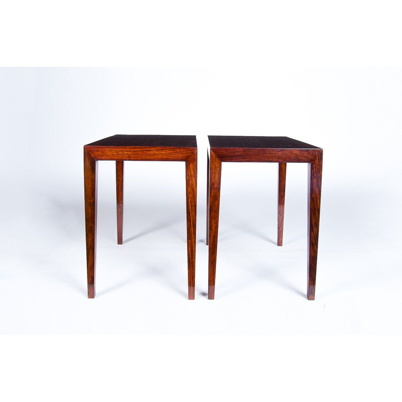 Pair of Coffee Tables vintage Rosewood by Severin Hansen For Haslev, Danish 1960s