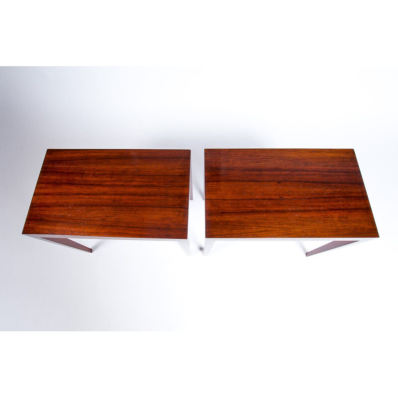 Paire de tables basses vintage en palissandre par Severin Hansen For Haslev, Danemark, 1960