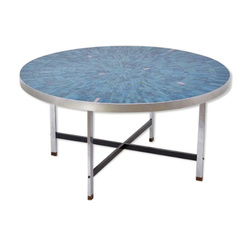 Vintage mosaic table by Berthold Muller 1970