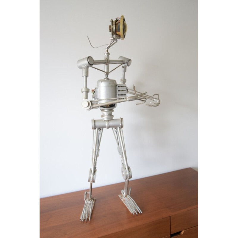 Scultura brutalista vintage Robot ciclope