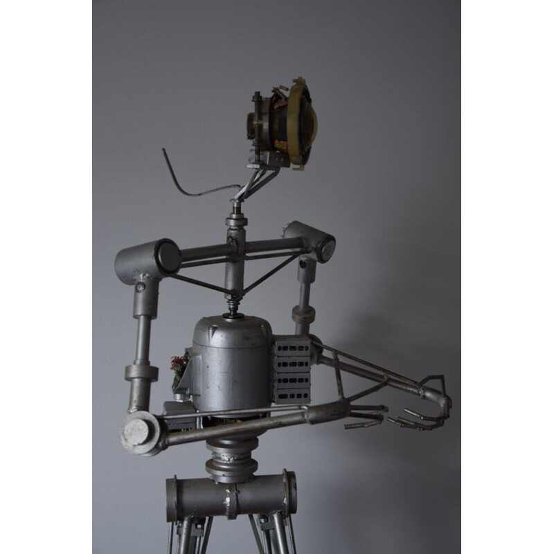 Scultura brutalista vintage Robot ciclope