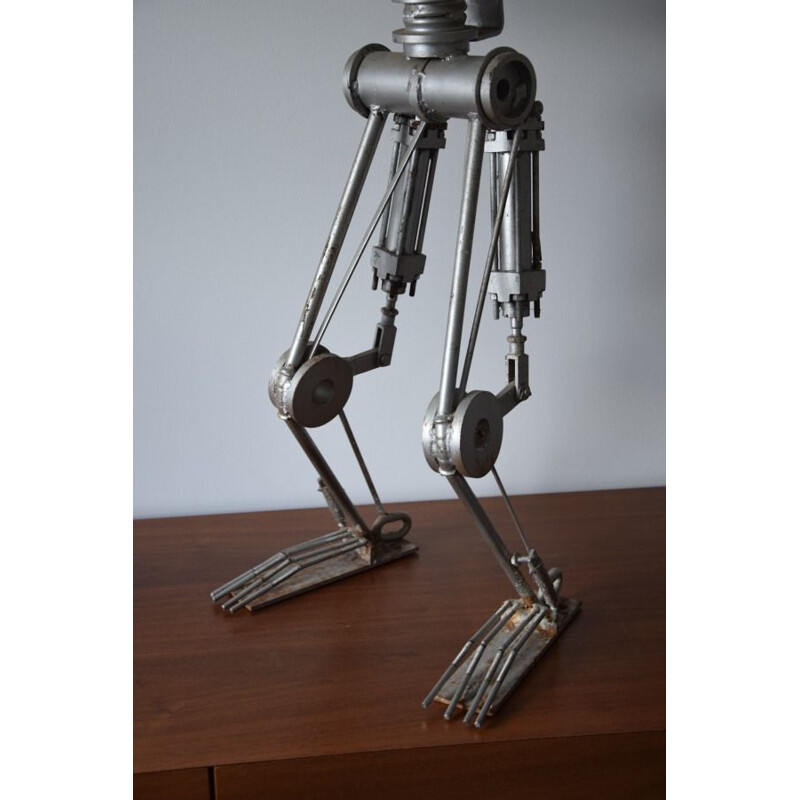Vintage Sculpture art brutalist Robot Cyclops 