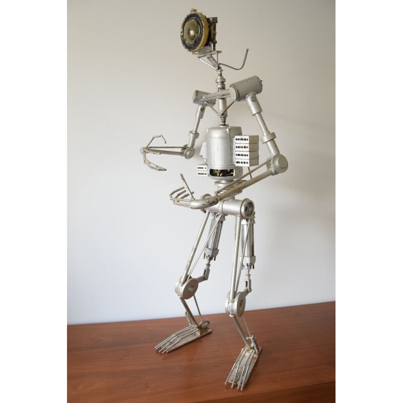 Vintage-Skulptur brutalistische Kunst Zyklopenroboter