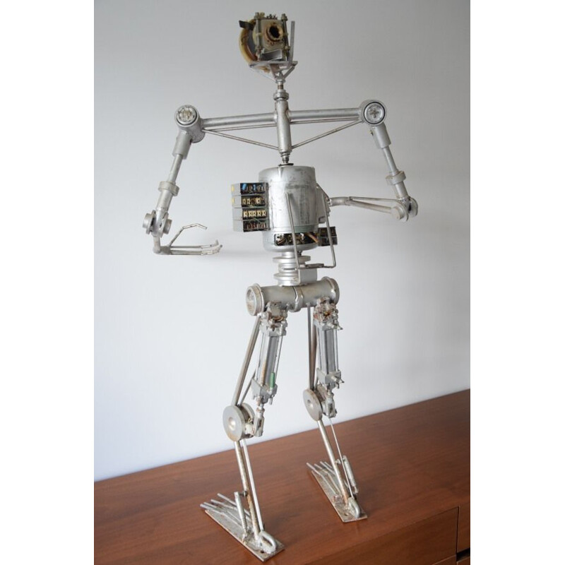 Scultura brutalista vintage Robot ciclope