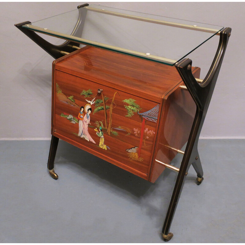 Cocktail bar with cupboard and light, Italy, 1950