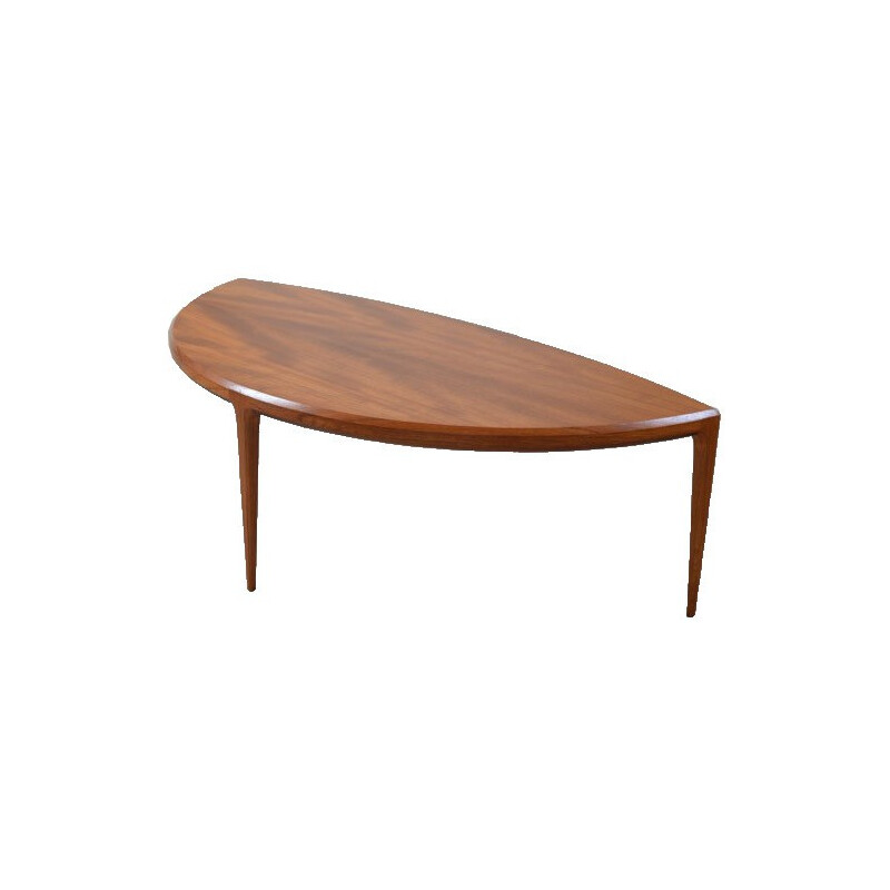 Silkeborg tripod coffee table in teak, Johannes ANDERSEN - 1958