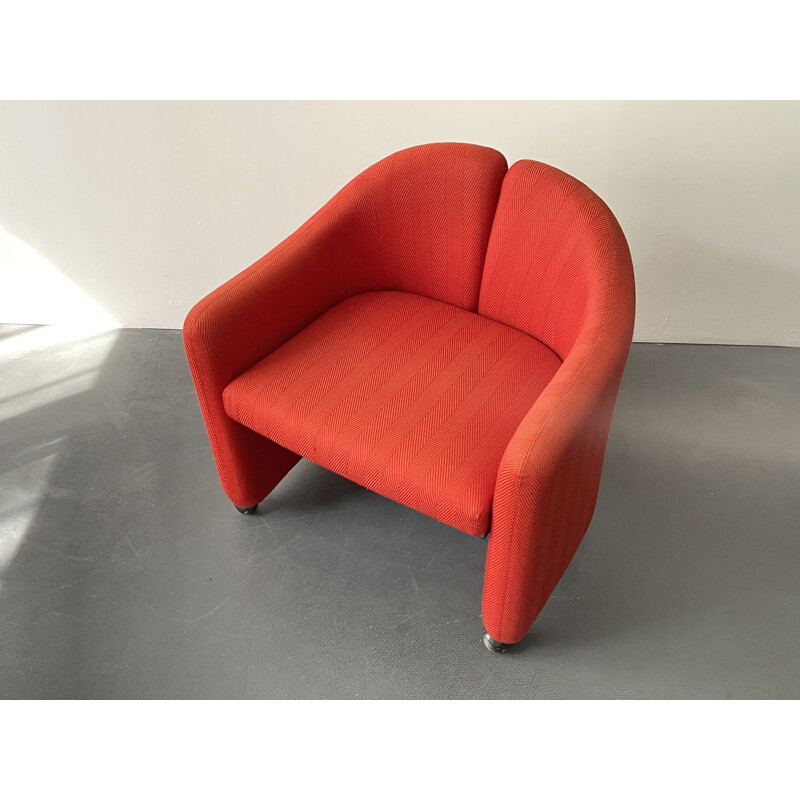 Fauteuil rouge vintage PS142 d'Eugenio Gerli pour Tecno Italy, 1960