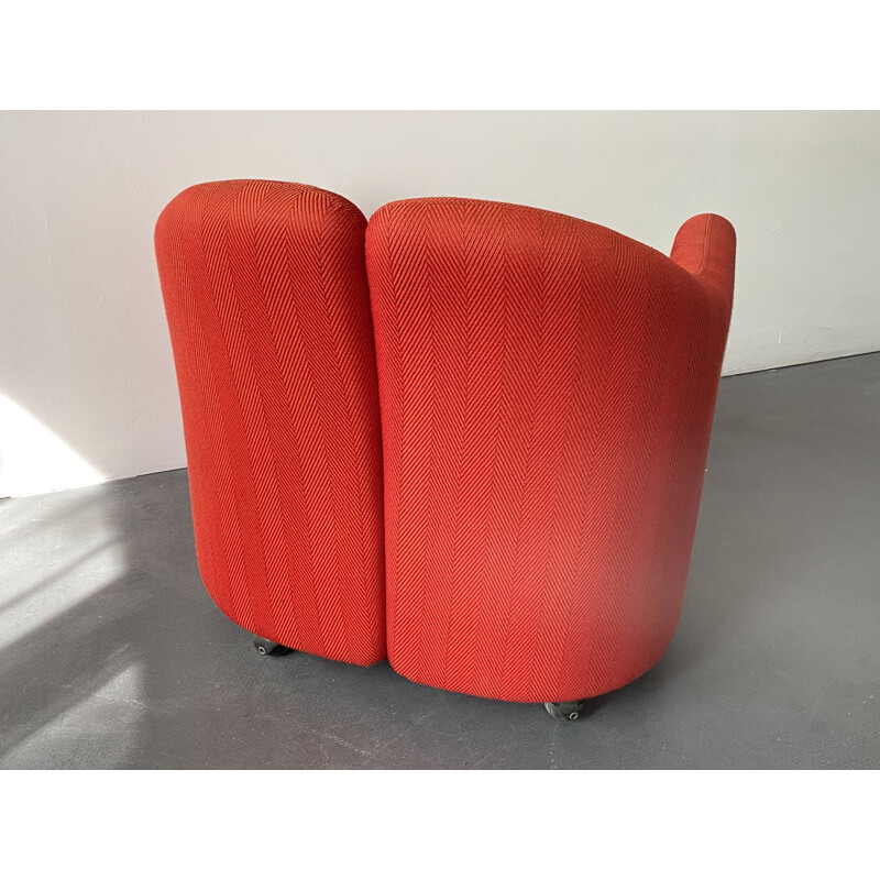 Fauteuil rouge vintage PS142 d'Eugenio Gerli pour Tecno Italy, 1960