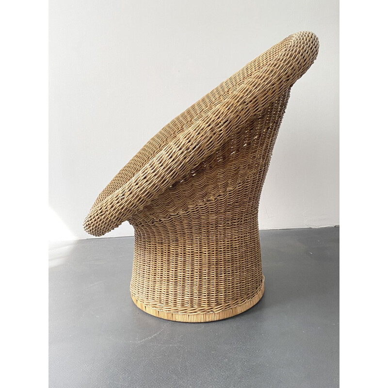 Mid Century E10 Wicker Lounge Chair by Egon Eiermann, 1950s