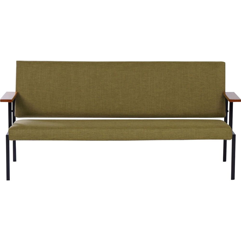 Vintage Sofa mid century by Gijs van der Sluis, Green Reupholstered 1960s