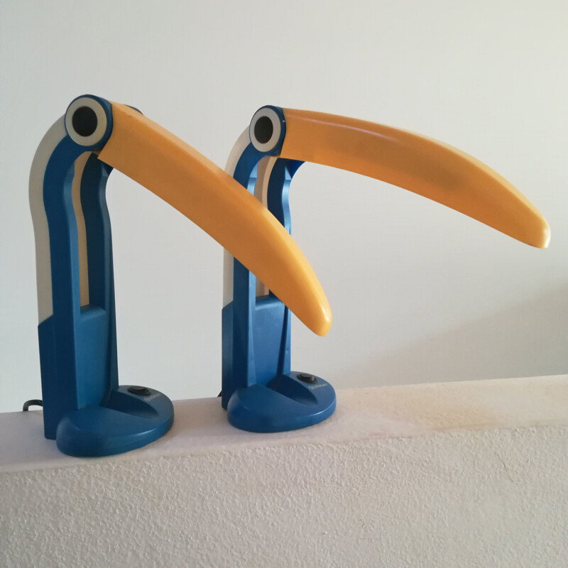 Pair of Tucano Lamps mid century H.T. Huang for Lenoir 1980s