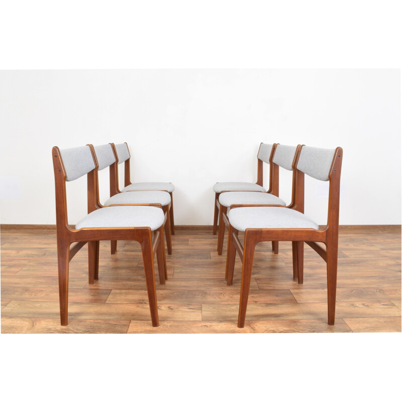 Ensemble de 6 chaises à manger vintage en teck par Erik Buch Mid-Centuy Danish 1960s