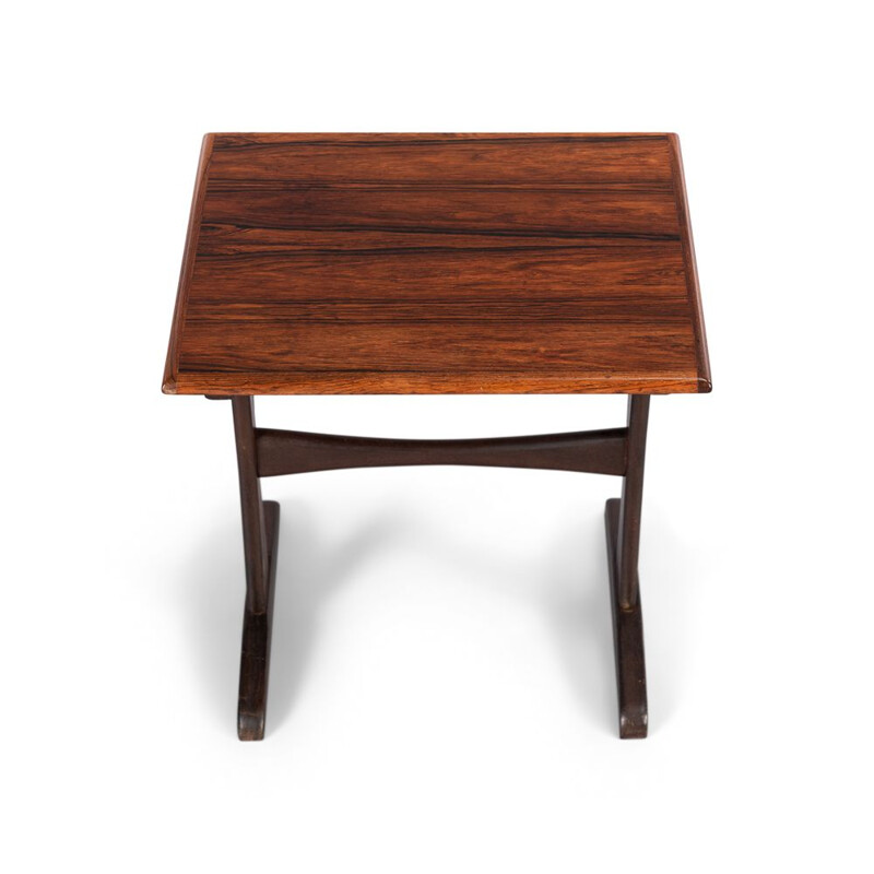 Set of 3 vintage rosewood nesting tables by Kai Kristiansen, Denmark 1960