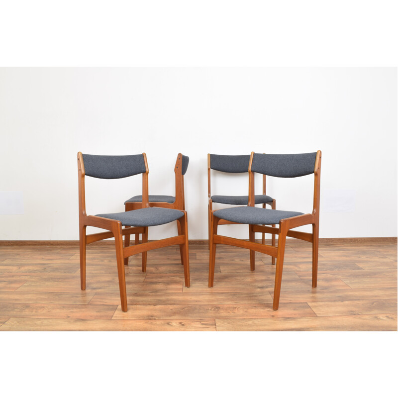 Set of 4 Mid-Centuy Teak Dining Chairs by Erik Buch, Danish 1960s