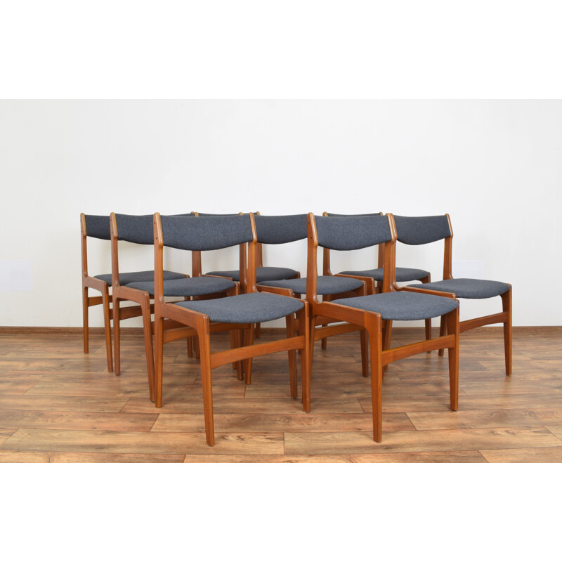 Set of 8 Mid-Century Danish Teak Dining Chairs by Erik Buch, 1960s