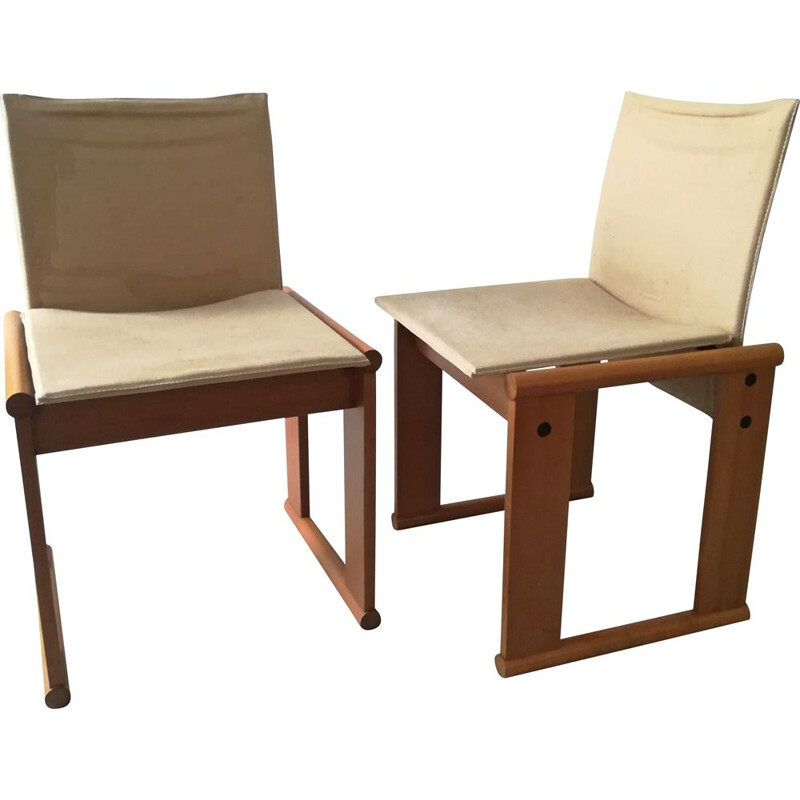 Pair of Monk Chair vintage Tobia Scarpa for Molteni 1970s