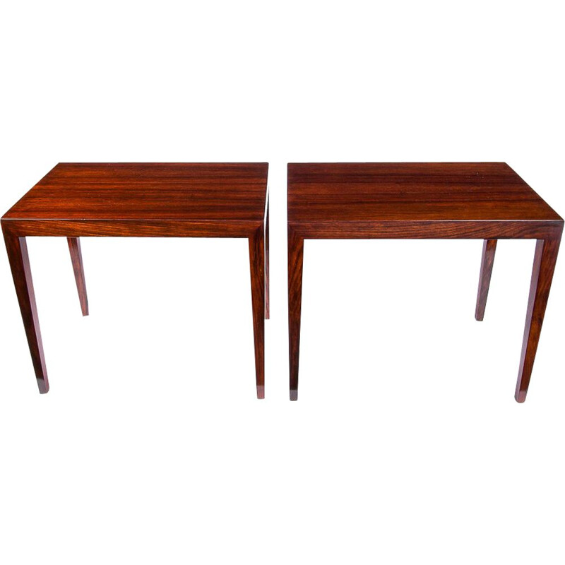 Pair of Coffee Tables vintage Rosewood by Severin Hansen For Haslev, Danish 1960s