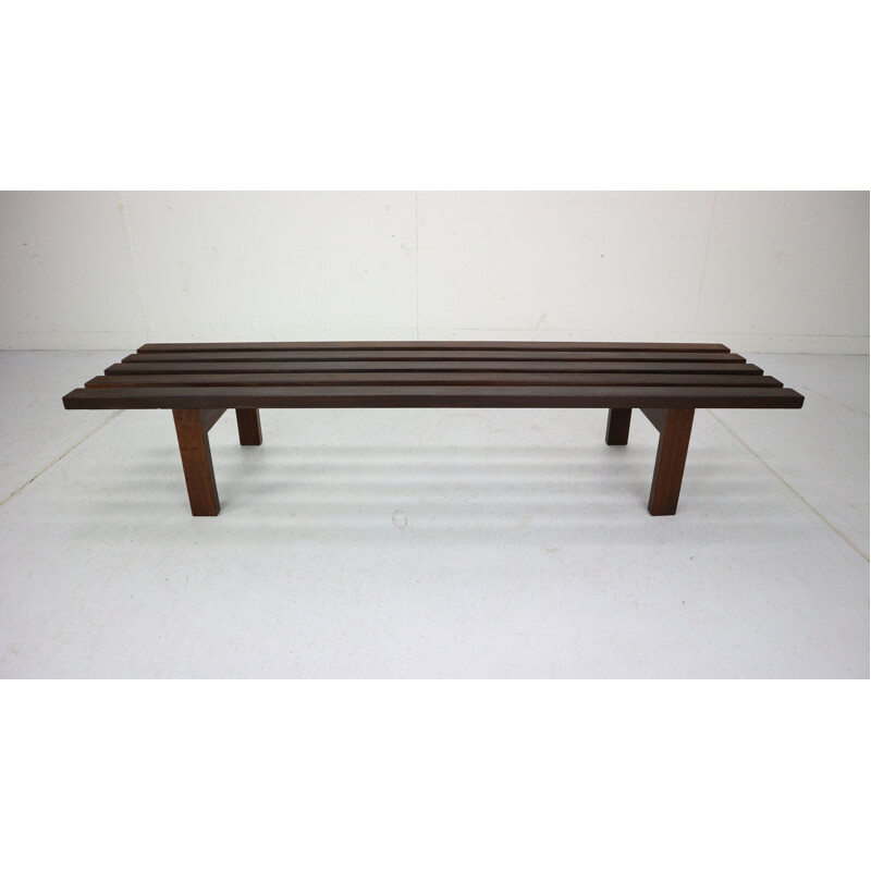 Wenge slat bench vintage Martin Visser for 't Spectrum Dutch 1961