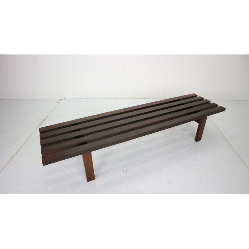 Wenge slat bench vintage Martin Visser for 't Spectrum Dutch 1961