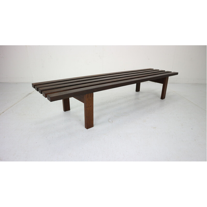 Wenge slat bench vintage Martin Visser for 't Spectrum Dutch 1961