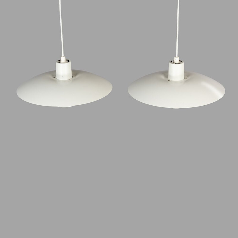 Pair of Vintage Pendant Lamps  Off-White Model PH 43 by Poul Henningsen for Louis Poulsen,Danish  1960s