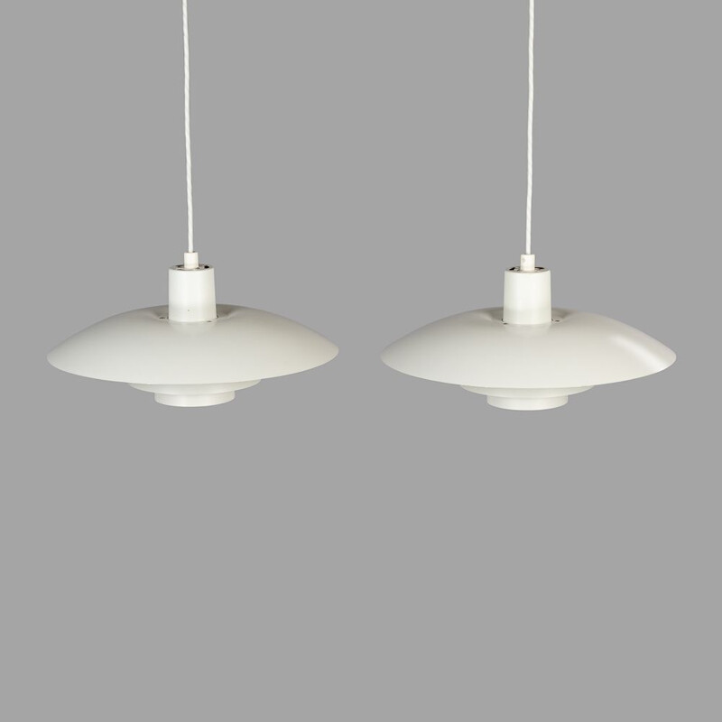 Pair of Vintage Pendant Lamps  Off-White Model PH 43 by Poul Henningsen for Louis Poulsen,Danish  1960s