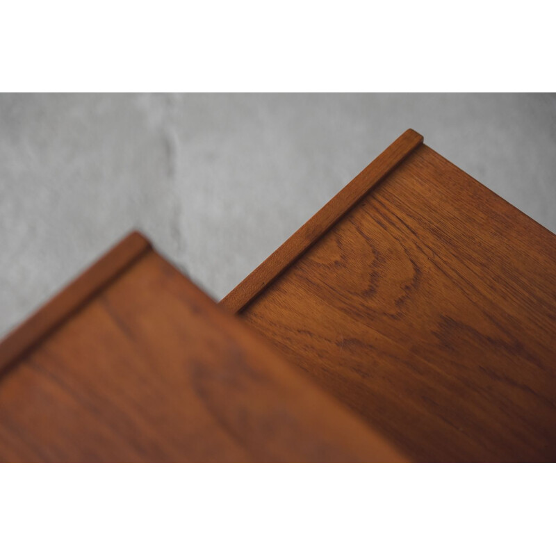 Pair of Mid-Century Teak Nightstands with Drawer, Swedish 1960s