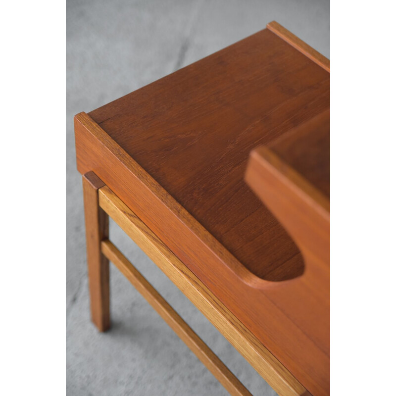 Pair of Mid-Century Teak Nightstands with Drawer, Swedish 1960s