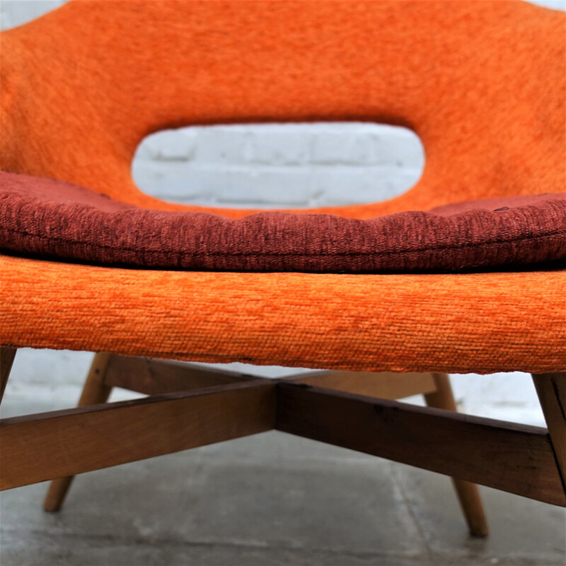 Bucket lounge chair vintage Miroslav Navratil 1960