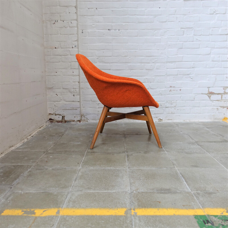 Bucket lounge chair vintage Miroslav Navratil 1960