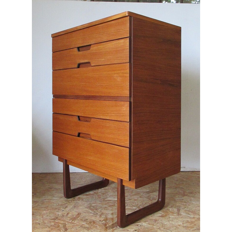 Vintage teak chest of drawers by G.Hoffstead for Uniflex International