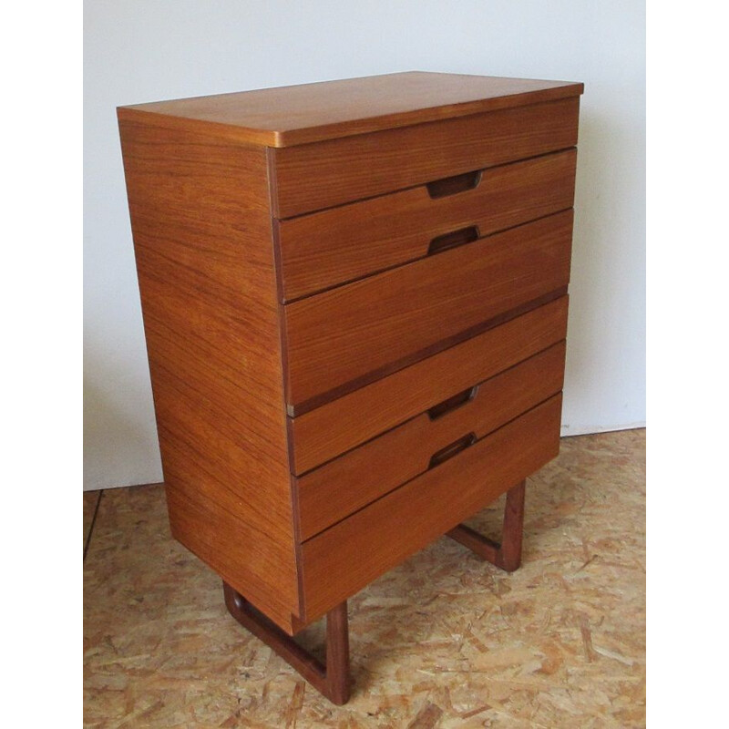 Vintage teak chest of drawers by G.Hoffstead for Uniflex International