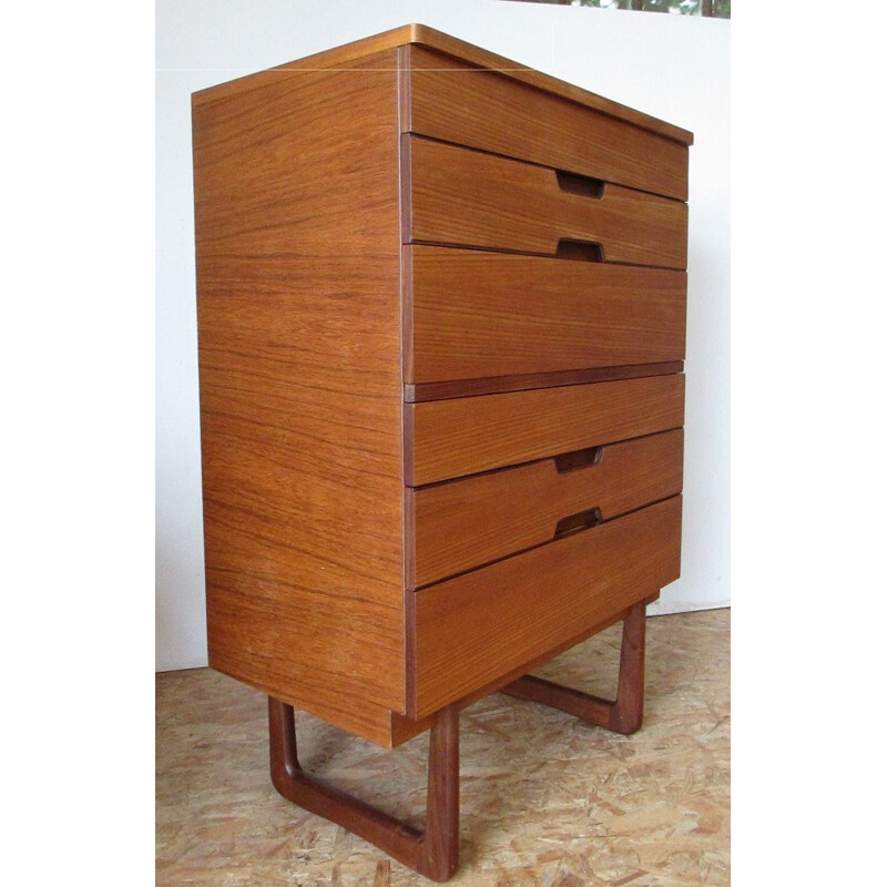 Vintage teak chest of drawers by G.Hoffstead for Uniflex International