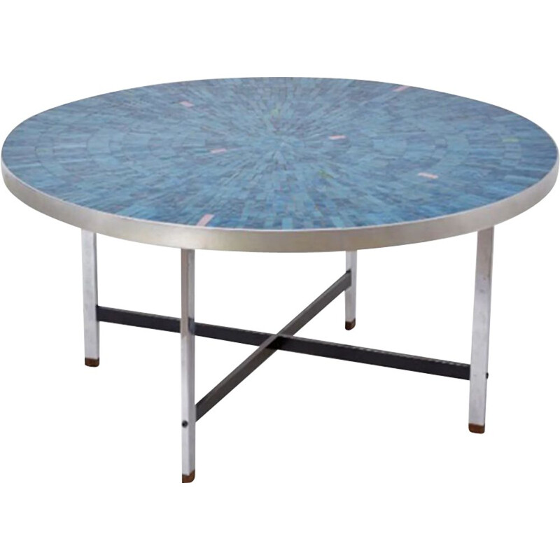 Vintage mosaic table by Berthold Muller 1970