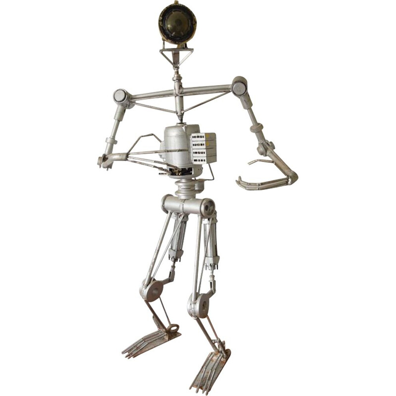 Escultura Brutalista Vintage Robot Cíclope