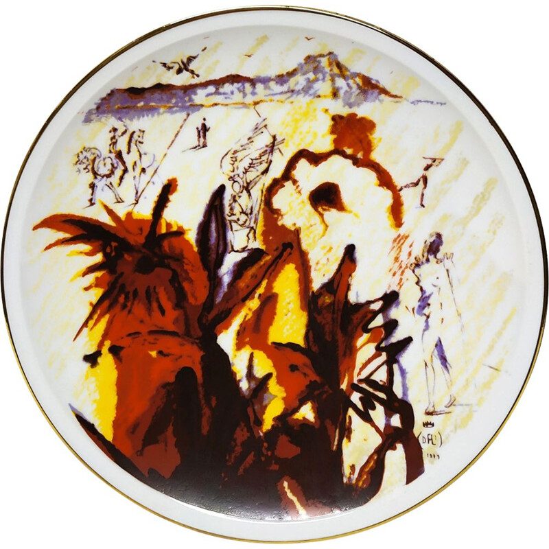 Vintage plate n 315 by Salvador Dalì, Italy 1980